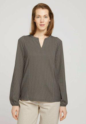Top s dlouhým rukávem - sepia white thin stripe