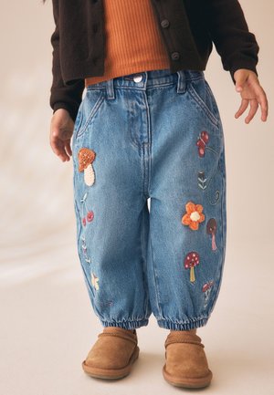 Next, REGULAR FIT - EMBROIDERED BARREL JEANS . - Jeans Relaxed Fit - mushroom  floral
