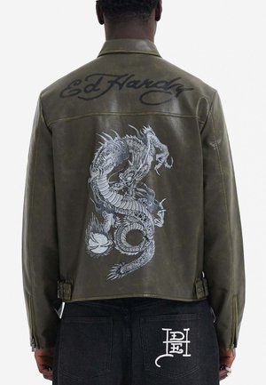 Faux leather jacket - green