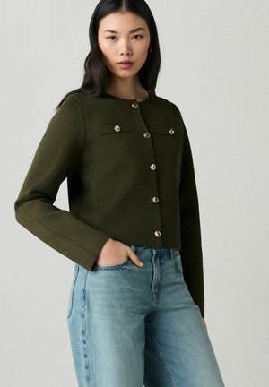 Next CREW NECK SMART - Cardigan - green khaki