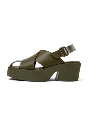 Platform sandals - mittelgrün