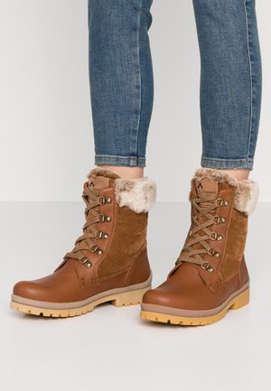 Botines con cordones - cognac
