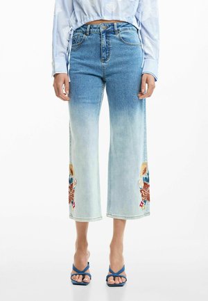 EMBROIDERED CULOTTE - Wide leg - blue