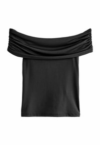 SLINKY BARDOT RUCHED GATHERED - T-shirt imprimé - black