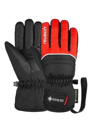 Reusch TEDDY GORE-TEX - Fingerhandschuh - black/fire red