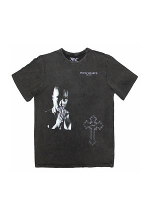 TUPAC PHOTO CROSS LIMITED EDITION ONLY WASH - Print T-shirt - charcoal