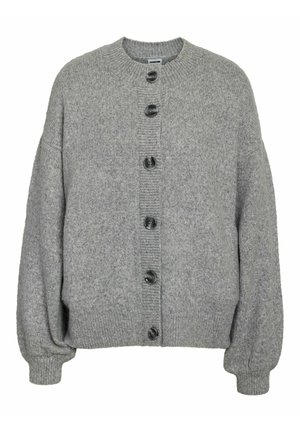 STILVOLLER KNOPF- MIT RIPPSTRICKBÜNDCHEN - Cardigan - grau