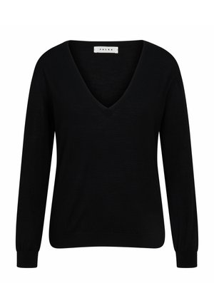 Basic New Merino V-Neck - Strickpullover - black