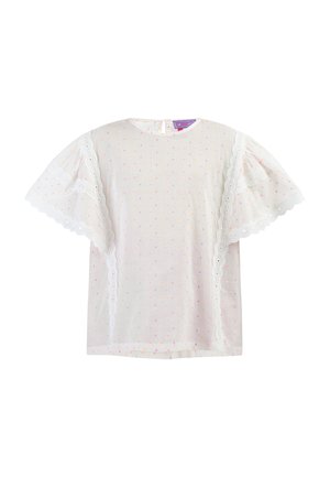 myMo KIDS Blouse - weiss pinkorange punkte