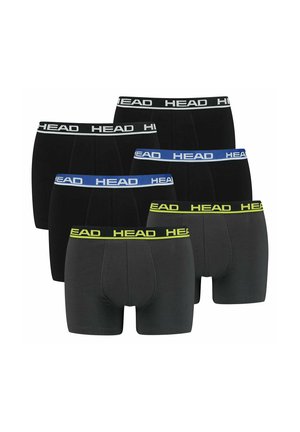 Head 6 PACK - Lange Boxershorts - schwarz schwarz blau anthrazit gelb