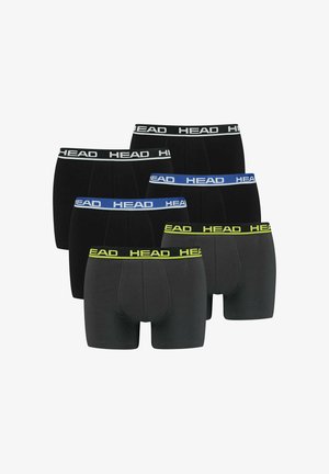 Head, 6 PACK - Lange Boxershorts - schwarz schwarz blau anthrazit gelb
