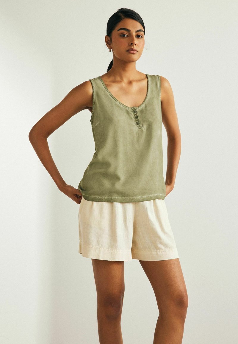 Next FRONT BUTTON DETAIL TALL - REGULAR FIT - Topp - khaki green