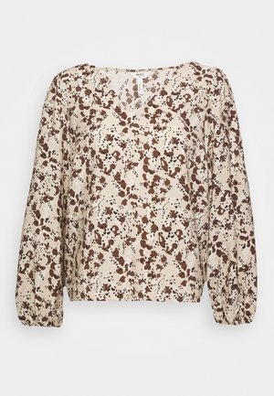 Object Petite, L/S V-NECK TOP PETIT - Дневна рокля - sandshell
