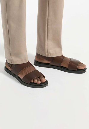 Dune London, ISSAC LEATHER - Sandals - brown-leather