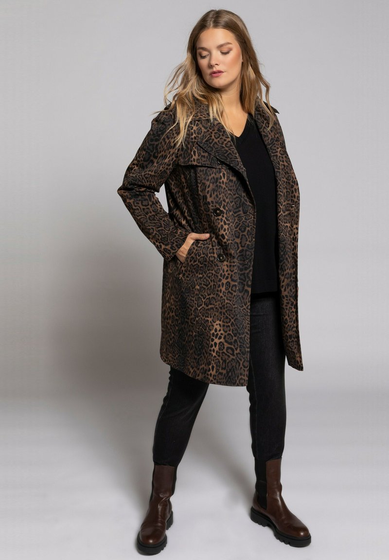 Damen Parkas | Ulla Popken Trenchcoat expresso/braun - FV44285 Damen Parkas | Ulla Popken Trenchcoat expresso/braun - FV44285