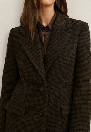Reiss, Klassischer Mantel - chocolate brown check