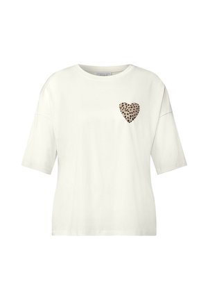 Street One Studio, T-SHIRT MIT HERZPRINT IM LEO-LOOK - T-shirt imprimé - off white