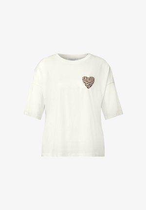 Street One Studio, T-SHIRT MIT HERZPRINT IM LEO-LOOK - T-shirt imprimé - off white