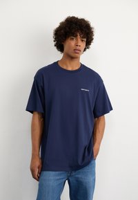 Carhartt WIP SCRIPT EMBROIDERY - Jednoduché tričko - air force blue/white