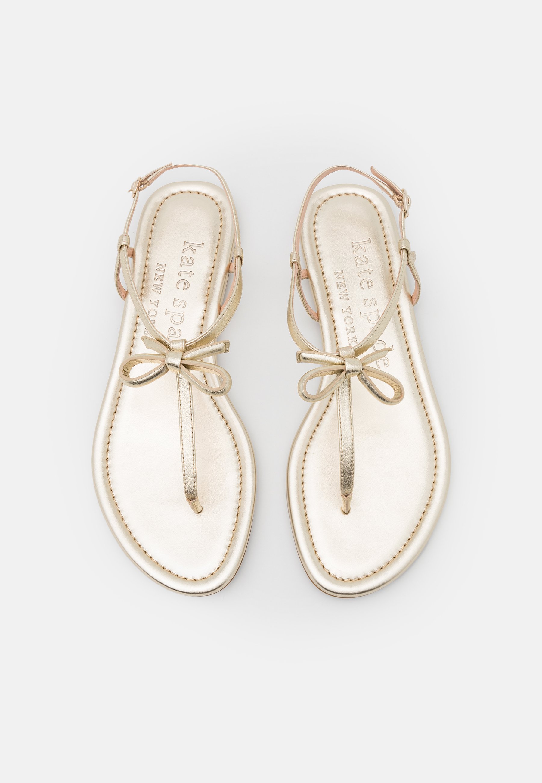 kate spade new york PIAZZA - T-bar sandals - pale gold/gold-coloured -  Zalando.de