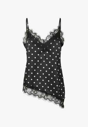 Pieces, STRAP TOP PCNOMI SATIN DOT LACE - Débardeur - black