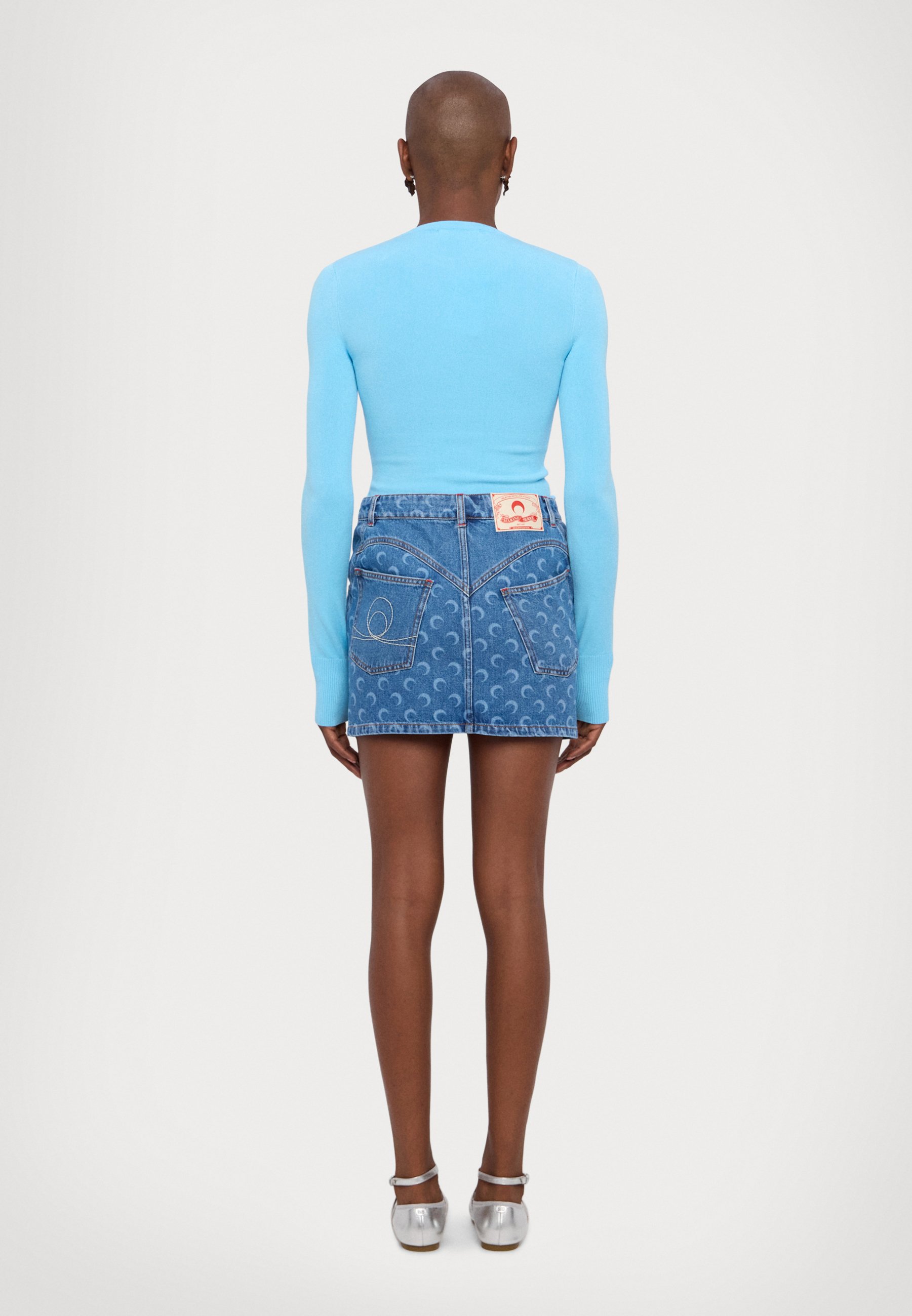 マリーン セル (Marine Serre) レディース ワンピース ワンピース・ドレス Moon Jacquard Knit Mini Dress (Tan) アウトレットラスト1点MARINE SERRE マリーン セル レギンス