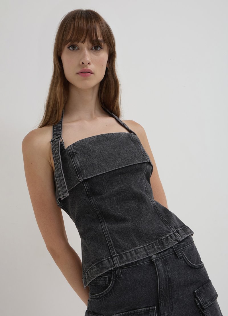 Calliope CON FIBBIA  - Camicetta - nero