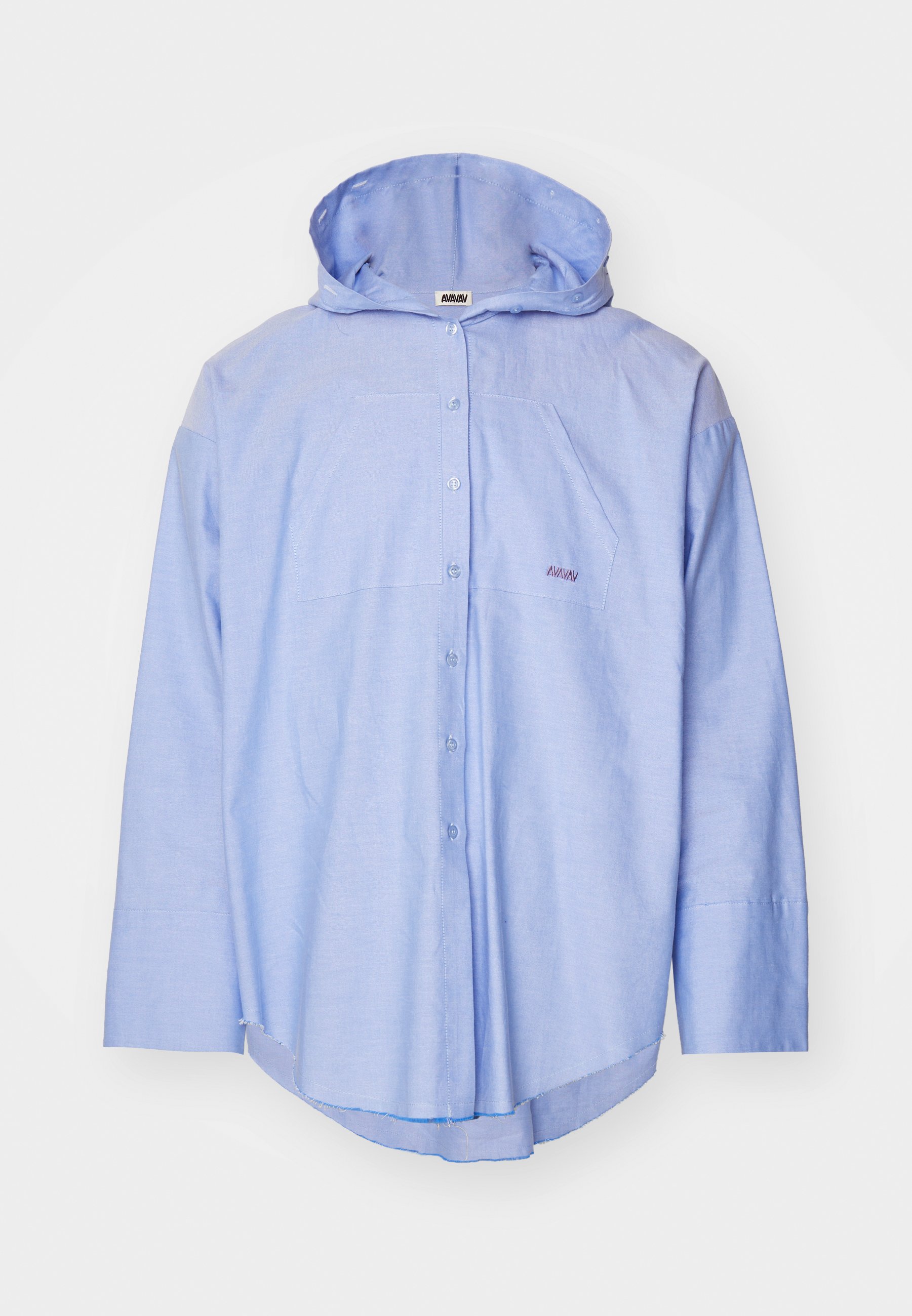 AVAVAV HOODED BUTTON UP UNISEX - Button-down blouse - blue