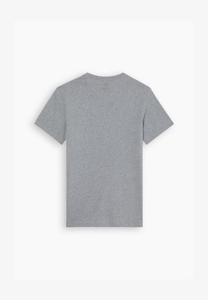 Harmaan lyhythihainen t-paita, joka on valmistettu pehmeästä puuvillasta. Yksinkertainen pyöreä kaula-aukko, jossa on tasainen tekstuuri eikä näkyviä kuvioita tai korostuksia.