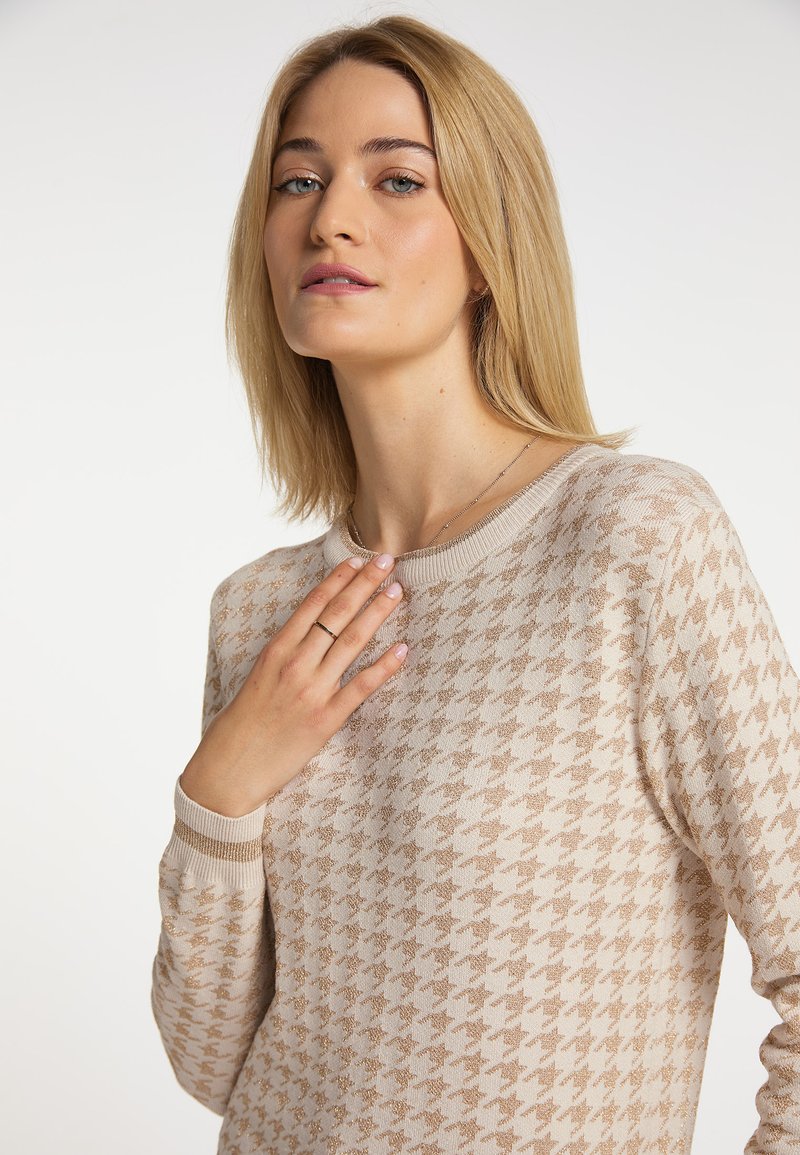 Damen Strickjacken | usha USHA NOWLES Strickpullover creme metallisch/beige - DR18341 Damen Strickjacken | usha USHA NOWLES Strickpullover creme metallisch/beige - DR18341