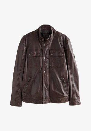 Next, FOUR POCKET - Kožená bunda - red brown