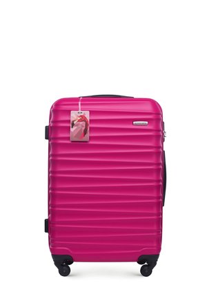 MEDIUM SUITCASE WITH LUGGAGE TAG FROM ABS - Trolley - pink
