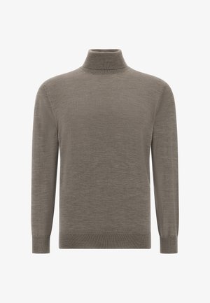 Käkkipaita pehmeästä harmaasta villasta, jossa on pitkät hihat, napakka kaula-aukko ja ribbireunat hihoissa ja helmassa. Klassinen, minimalistinen muotoilu.