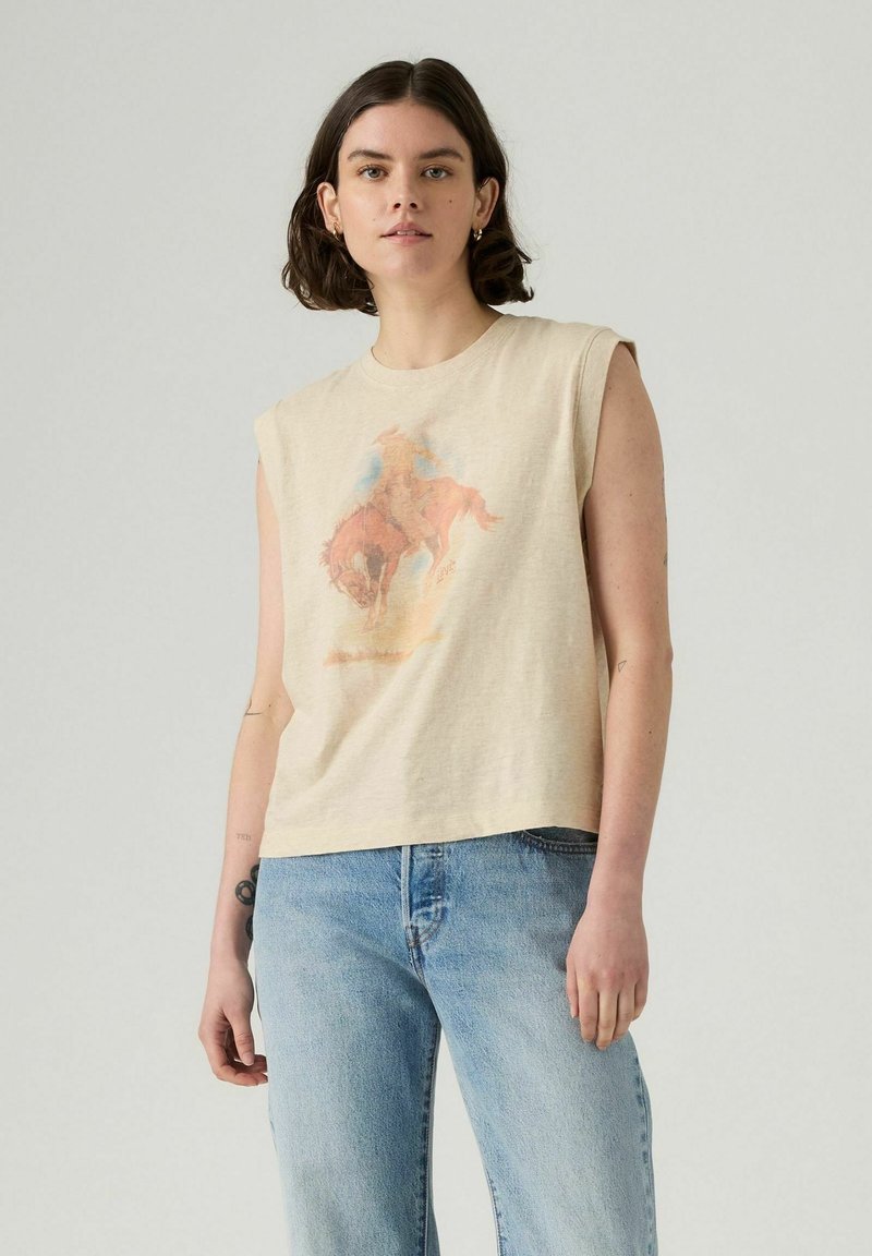 Levi's® BOXY TANK DECO CANYON VIEW SUGAR - T-shirts print - western archival fad