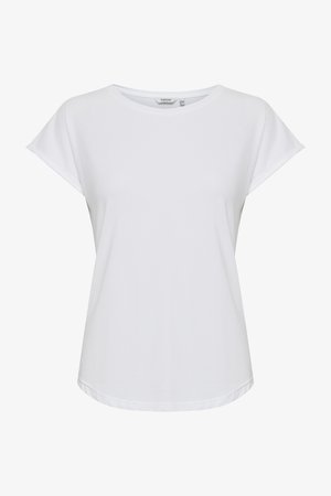 Witte korte mouw t-shirt van zacht katoen, met een ronde hals en een relaxte pasvorm, met een gladde textuur en zonder patronen.