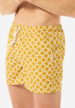 NORA - Badeshorts - mustard red white graphic print
