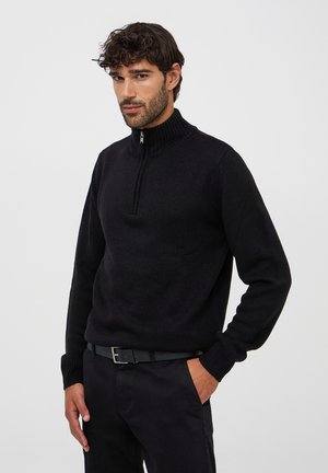 Terranova CON COLLO ALTO HALF-ZIP - Maglione - nero