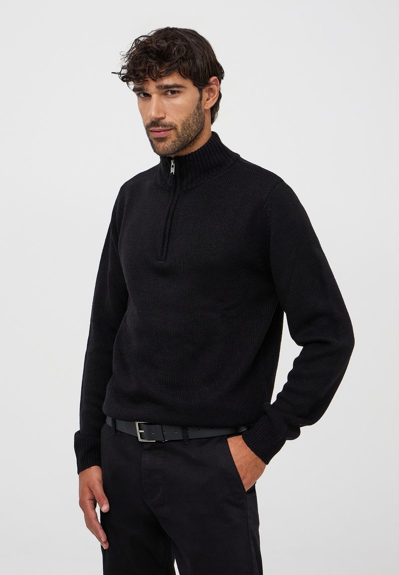 Terranova CON COLLO ALTO HALF-ZIP - Maglione - nero