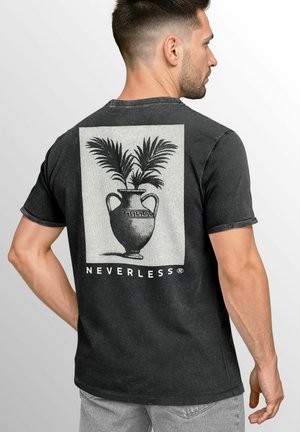 VINTAGE BACK VASE ANTIK PALMWEDEL - Print T-shirt - schwarz