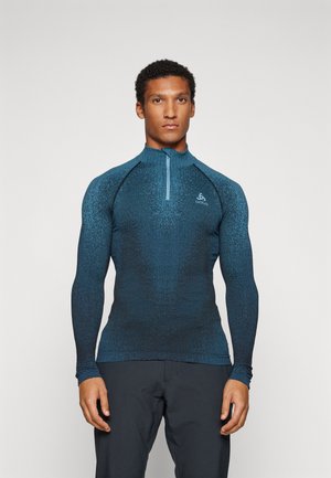 ODLO BL TURTLE NECK L/S HALF ZIP PERFORMANCE WARM COMB - Unterhemd/-shirt - provincial blue