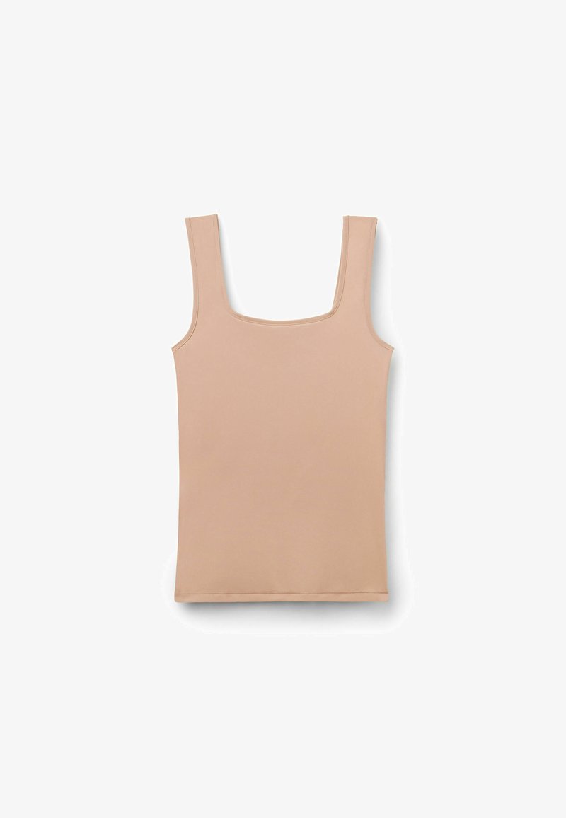 Débardeur bretelles larges beige femme Débardeur bretelles larges beige femme
