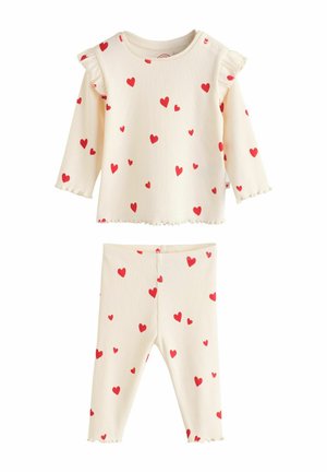 REGULAR FIT-2 PIECE SET - Leggings - ecru hearts