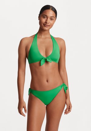 TIE FRONT HALTER BRA - Bikini top - palm green