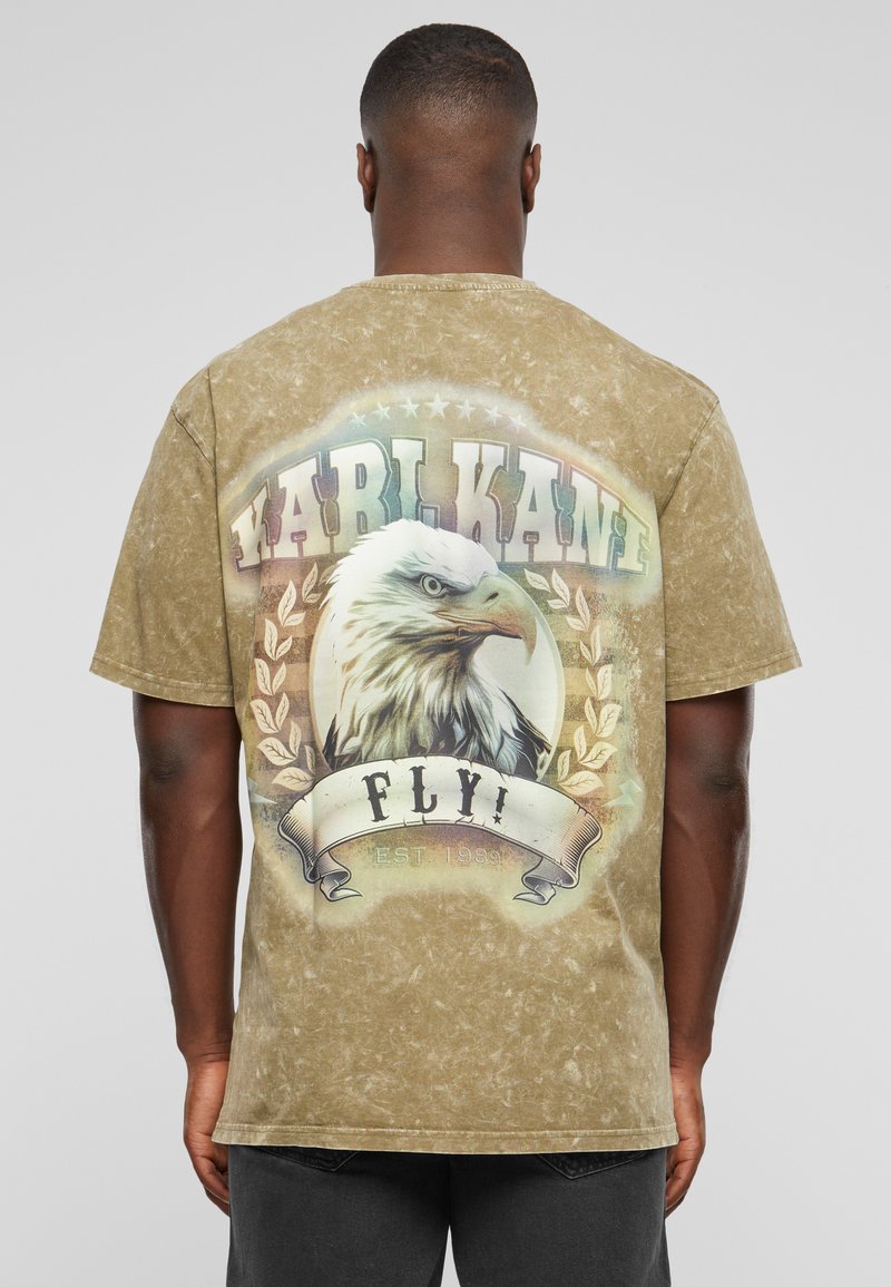 Karl Kani SIGNATURE WASHED EAGLE TEE - Trükipildiga T-särk - olive