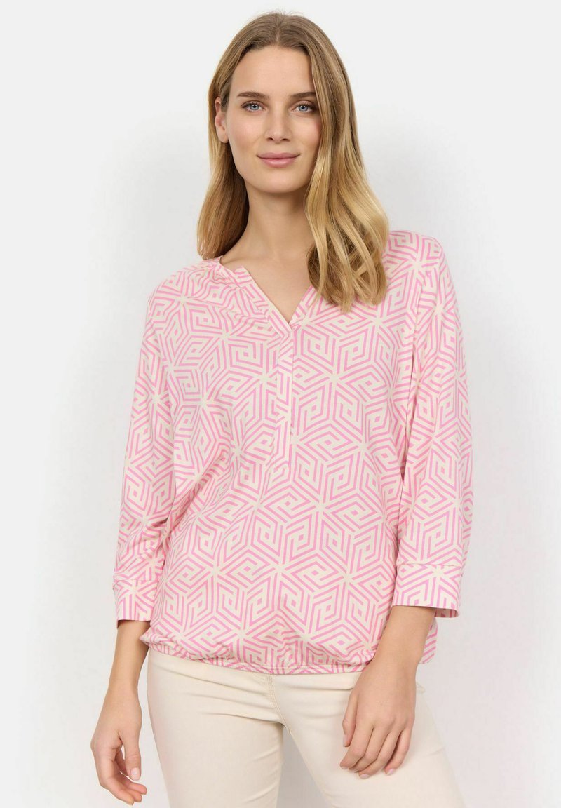 Holly 2 4 Ruching Top Quartz Pink Aop Flow main image 1