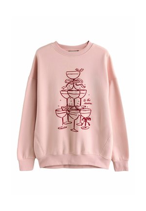 REGULAR FIT - SEASONAL CHRISTMAS GRAPHIC CHAMPAGNE TREE LONGSLEEVEE CREWNECK  - Sweatshirt - pink