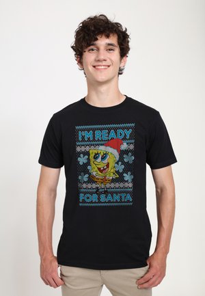 SPONGEBOB SQUAREPANTS SANTA SPONGE - T-shirt z nadrukiem