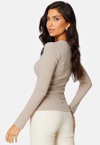 Bubbleroom STRUCTURE LONG SLEEVE TOP - Maglietta a manica lunga - camel