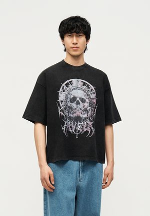 FAVELA TRIBAL SKULL - T-Shirt print - black washed