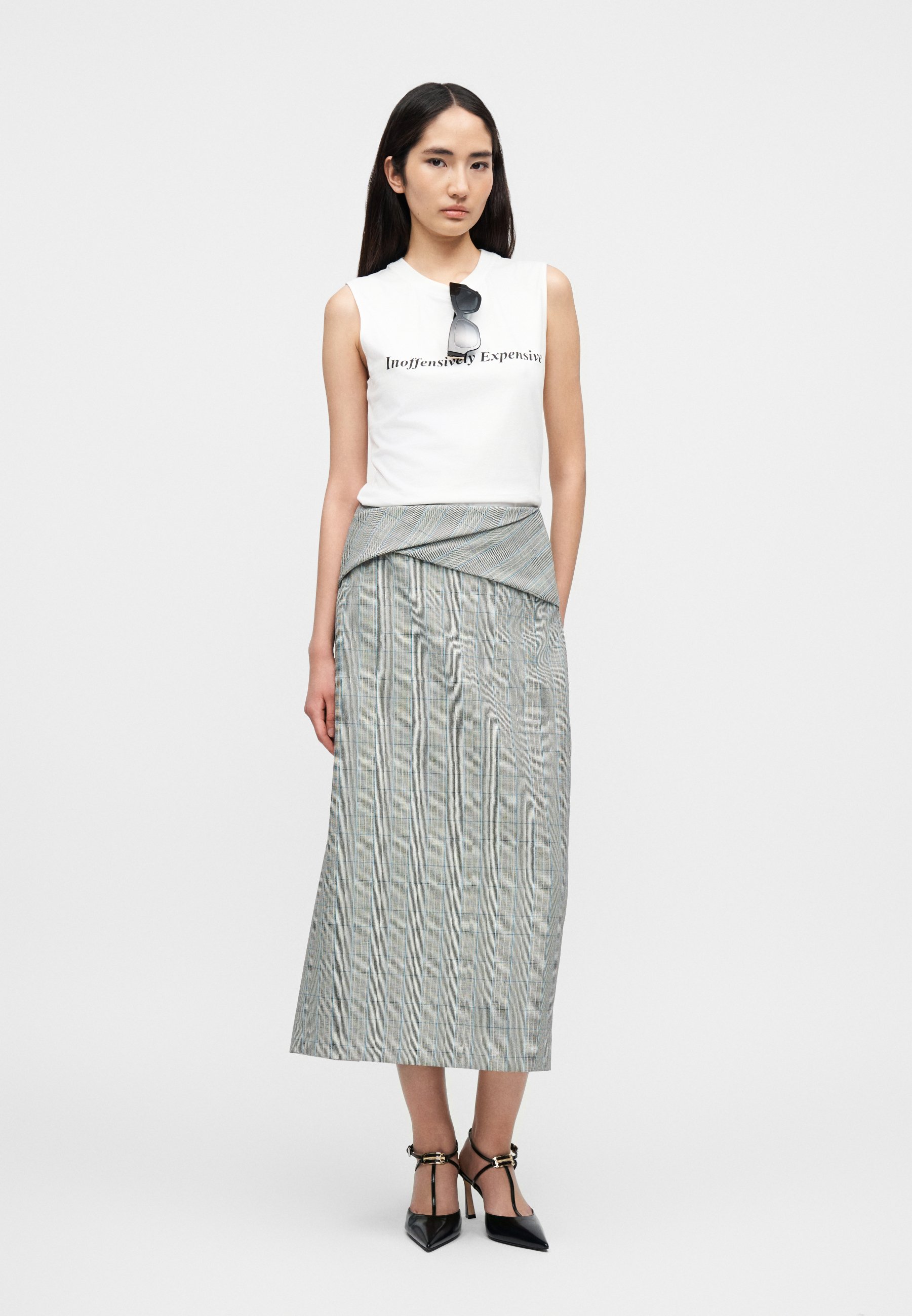 Victoria Beckham WRAP DETAIL - Wrap skirt - grey - Zalando